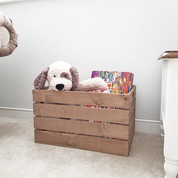 Wooden crate hot sale toy box