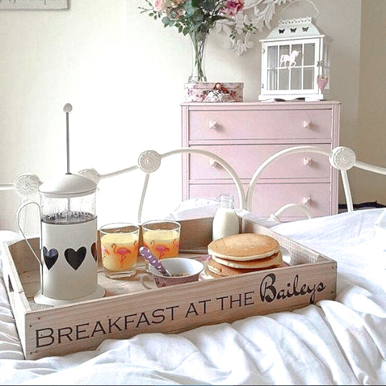 PERSONALISED RUSTIC WOODEN TRAY