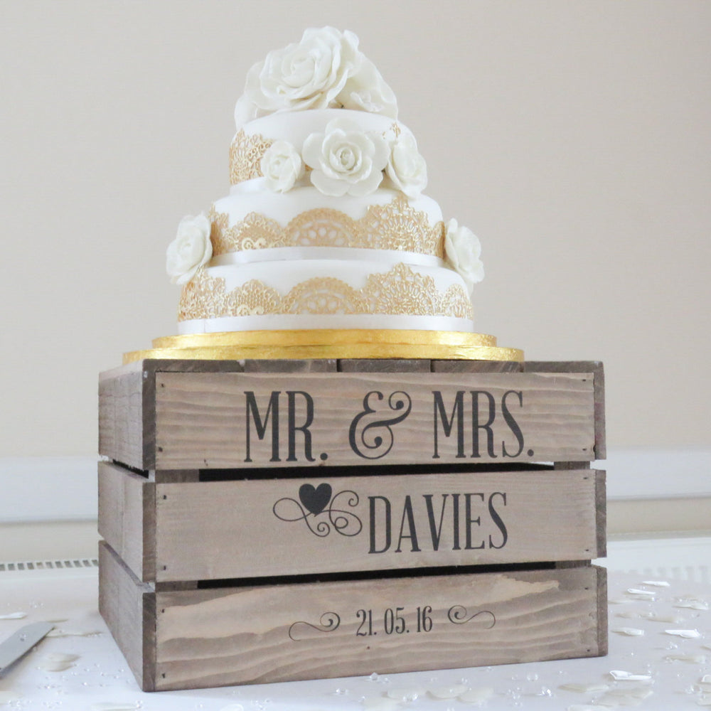 PERSONALISED RUSTIC CAKE STAND - 2 DESIGNS AVAILABLE