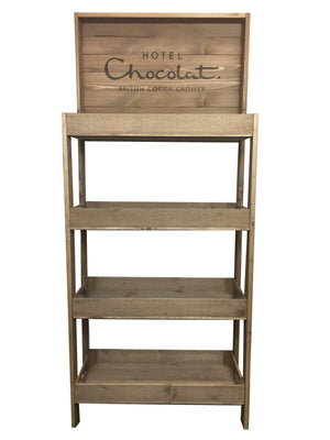 RUSTIC WOODEN RETAIL DISPLAY UNIT, FSDU