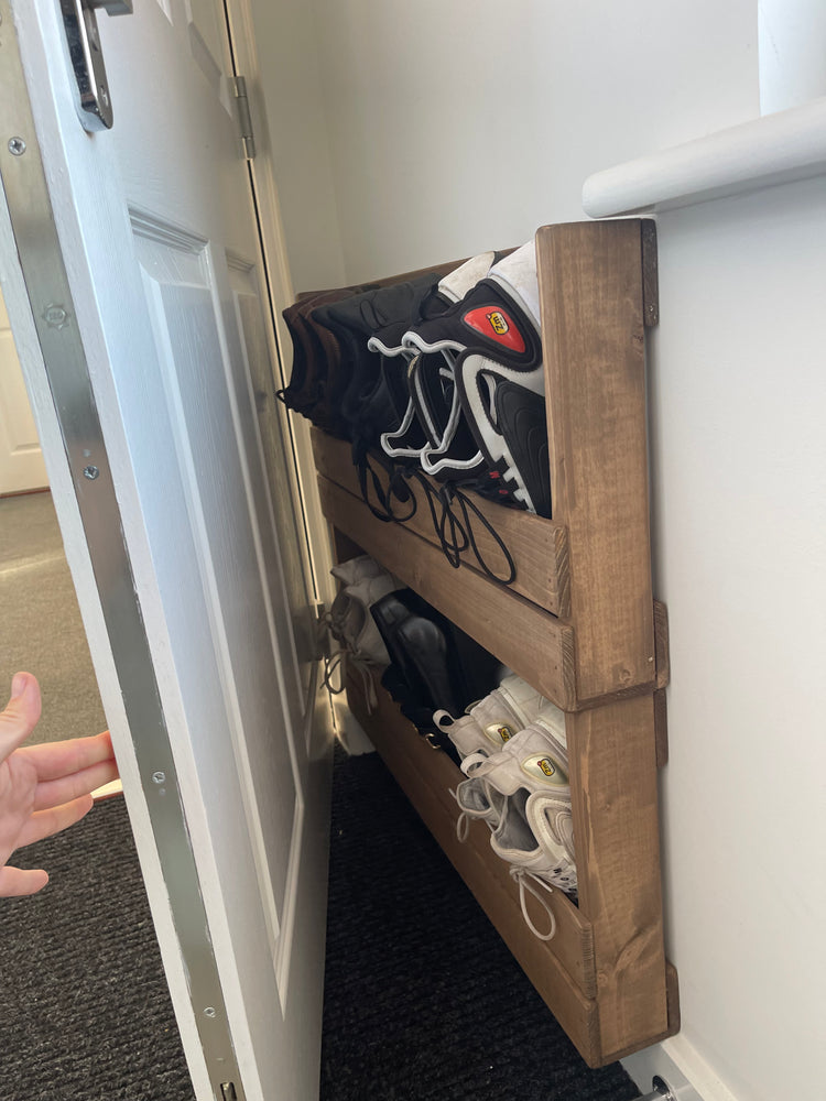 WALL MOUNTED SHOE RACK RUSTIC