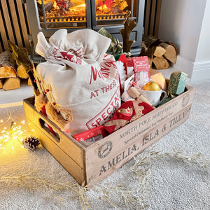 Personalised Large Christmas Eve Box - Christmas Box - Wooden Crate - Large Family sized Christmas Eve Box