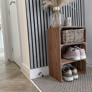 WOODEN APPLE CRATE WITH 2 INTERNAL SHELVES