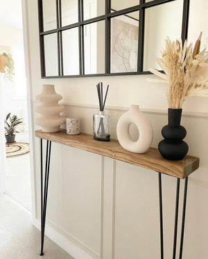 NARROW CONSOLE TABLE WITH HAIRPIN LEGS