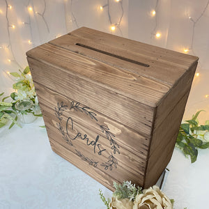 
            
                Load image into Gallery viewer, WEDDING POST BOX Rustic Wooden Wedding Card Box, Vintage style barn, woodland wedding post box. 2 DESIGNS AVAILABLE
            
        