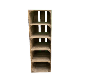 Tall wooden SHOE RACK - rustic apple crate shoe rack, narrow and tall shoe storage - extra depth