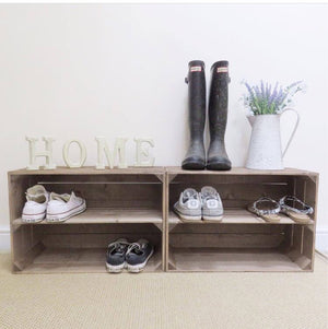 
            
                Load image into Gallery viewer, 2 x Wooden Apple Crate Shoe Rack - Rustic, Vintage, Style Shoe or Display Shelf
            
        