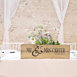PERSONALISED RUSTIC WEDDING TABLE CENTREPIECE