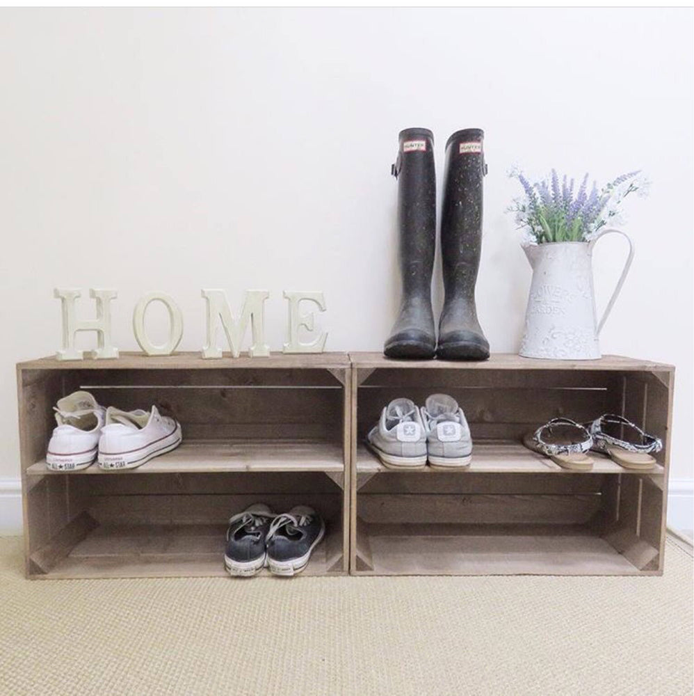 Tall SHOE RACK Various Sizes, Wooden Rustic Apple Crate Shoe Rack, Narrow  and Tall Shoe Storage Extra Depth -  Norway