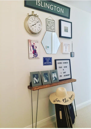 NARROW CONSOLE TABLE WITH HAIRPIN LEGS