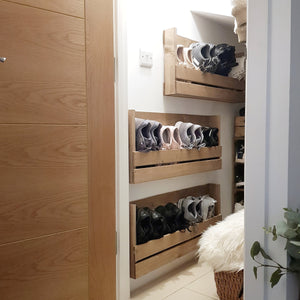 WALL MOUNTED SHOE RACK - RUSTIC