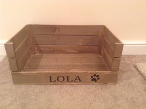 
            
                Load image into Gallery viewer, PERSONALISED WOODEN DOG / CAT BED
            
        