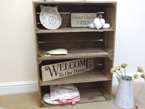 2 x Wooden Apple Crate Shoe Rack - Rustic, Vintage, Style Shoe or Display Shelf